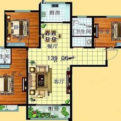 a 3室2厅2卫 约139平米