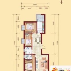 华凌国际公寓户型图12号楼b1户型图 3室2厅2卫1厨