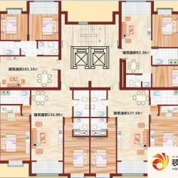 华凌国际公寓户型图10号楼2梯4户户型图 